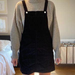 Forever 21 black corduroy overall dress